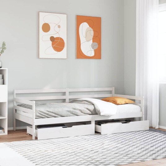 Dagseng med skuffer 90x200 cm heltre furu