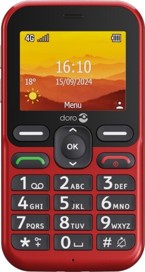 Doro Leva L11 4G Mobiltelefon Rød med Praktisk Ladestasjon Doro Leva L11 4G Mobiltelefon Rød med Praktisk Ladestasjon