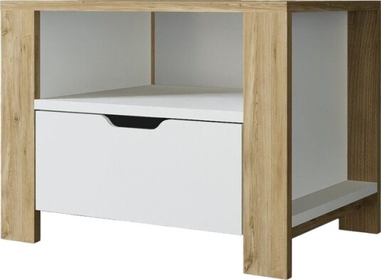 Nordhs Nattbord 60 cm - Lys brun/Hvit