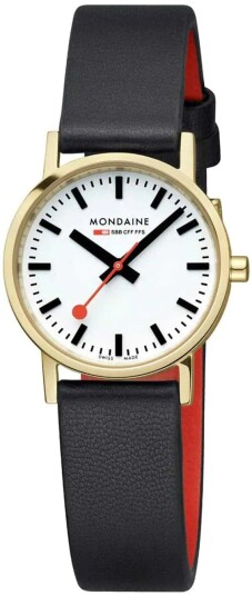 Mondaine Dameklokke A658.30323.10SBBV Classic Hvit/Lær Ø30 mm Mondaine Dameklokke A658.30323.10SBBV Classic Hvit/Lær Ø30 mm