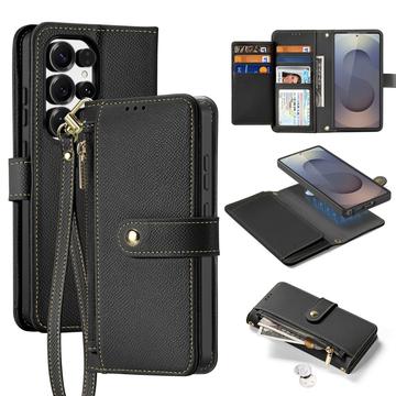 Dux Ducis Samsung Galaxy S26 Ultra Lawa lommebokveske i lær med magnetisk deksel Svart