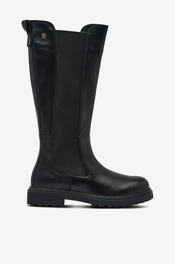 Tommy Hilfiger Støvler TH Lthr Cleated Long Boot Svart Tommy Hilfiger Støvler TH Lthr Cleated Long Boot Svart