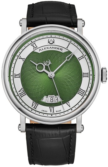 Alexander Herreklokke A153 03 Classic Grønn/Lær Ø43 mm Alexander Herreklokke A153 03 Classic Grønn/Lær Ø43 mm