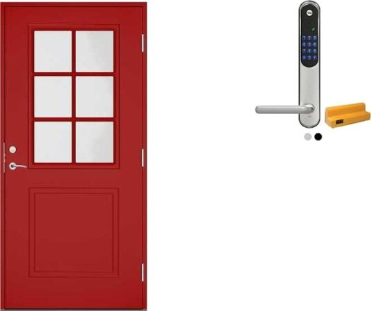 Ytterdør Swedoor Clever-Line+ Tiveden med Yale Doorman Classic Home