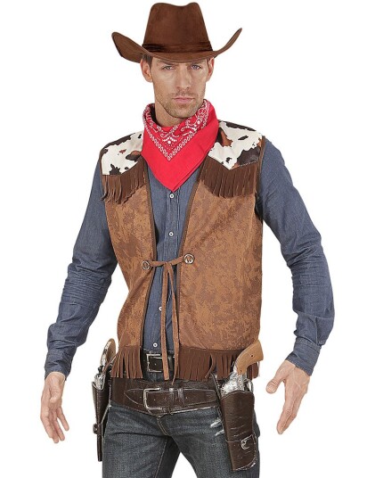 Widmann Brun Cowboy Kostymevest med Frynser Widmann Brun Cowboy Kostymevest med Frynser