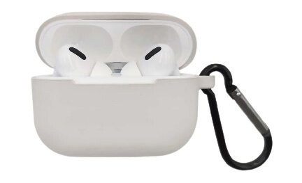 Silikonskall med krok for Airpods Pro, Taupe