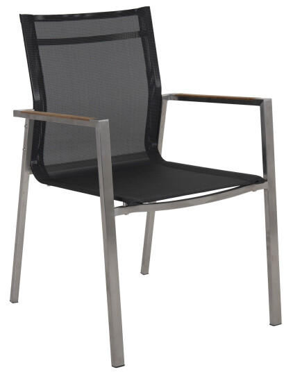 Brafab Naos lenestol Rustfritt stål/grå Teak armlener Natur Brafab Naos lenestol Rustfritt stål/grå Teak armlener Natur