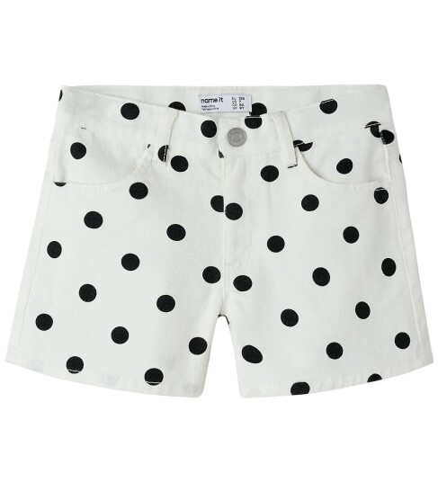 Name It Shorts NkfRose Antique White/Dot Name It 8 år 128 Shorts Hvit Svart