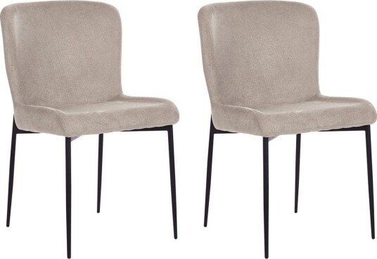 Sett med 2 spisestoler Ada - Beige, grå, svart