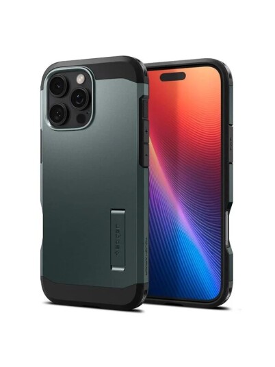 Spigen Tough Armor iPhone 16 Pro Deksel MagSafe Abyss Green