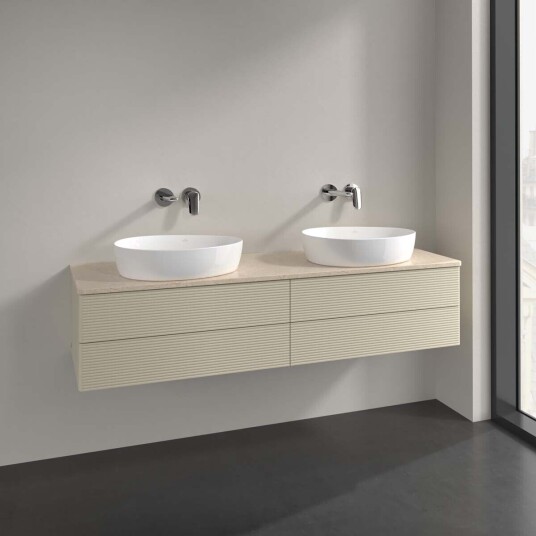 Villeroy & Boch Antao Servantskap med 4 skuffer 160x50x36 cm m/lys Grå Matt/Crème