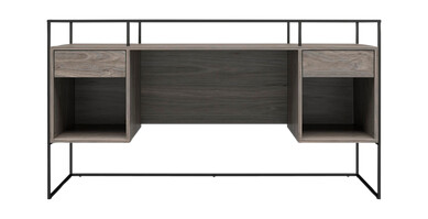 Dorel Home Skrivebord m. glassplate, skuffer og rom Camley 1663411-01-55 1719197-01-0