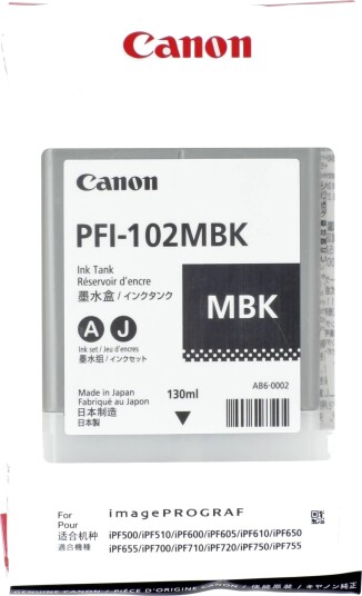 Canon PFI-102MBK Blekkpatron - 130ml - Matt Sort