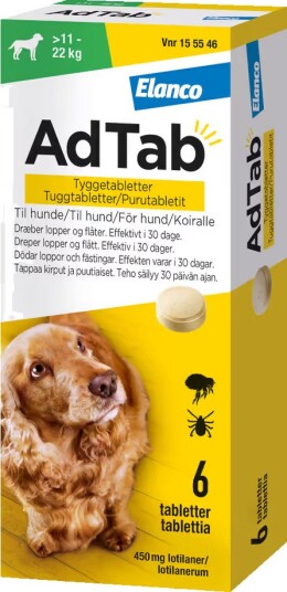 AdTab 450mg Tyggetabletter til Hund 6 stk