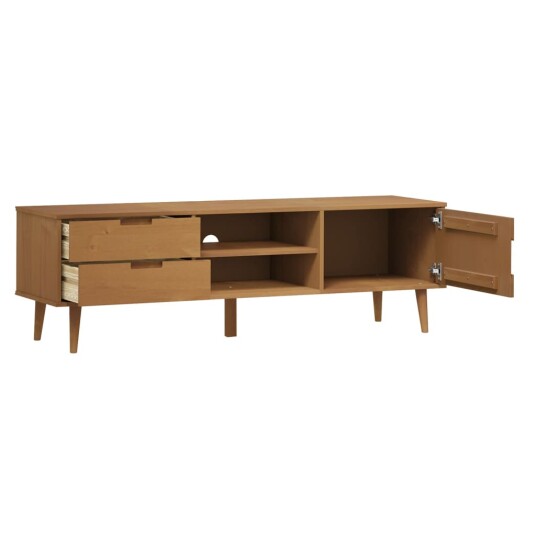 TV-benk MOLDE brun 158x40x49 cm heltre furu TV-benk MOLDE brun 158x40x49 cm heltre furu