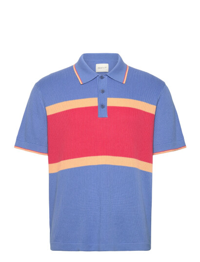 GANT Color Blocked Ss Polo - Blue - XXL