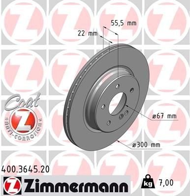 Bremseskive ZIMMERMANN 400.3645.20