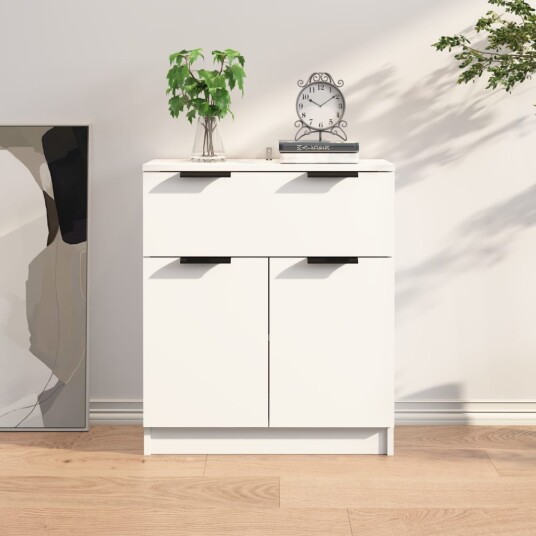 vidaXL Skjenk hvit 60x30x70 cm konstruert tre vidaXL Skjenk hvit 60x30x70 cm konstruert tre