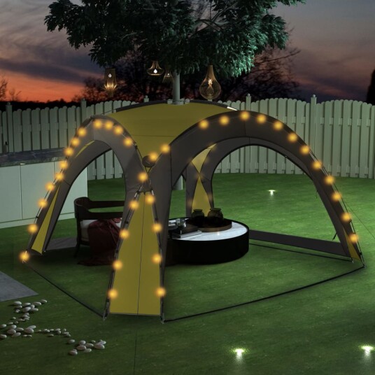 vidaXL Partytelt med LED og 4 sidevegger 3,6x3,6x2,3 m grønn vidaXL Partytelt med LED og 4 sidevegger 3,6x3,6x2,3 m grønn