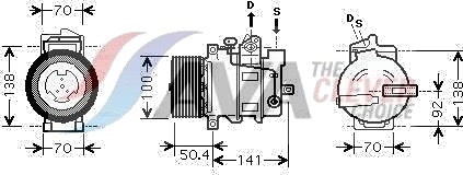AVA COOLING SYSTEMS MSK431 AC-kompressor