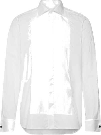 Oscar Jacobson Slim Fit Cut Away Tuxedo Double Cuff Shirt - White - 44