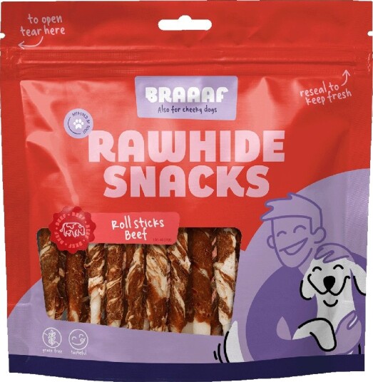 Braaaf Rollsticks Med Torsk 2 X 25 Stk Okse Braaaf Rollsticks Med Torsk 2 X 25 Stk Okse