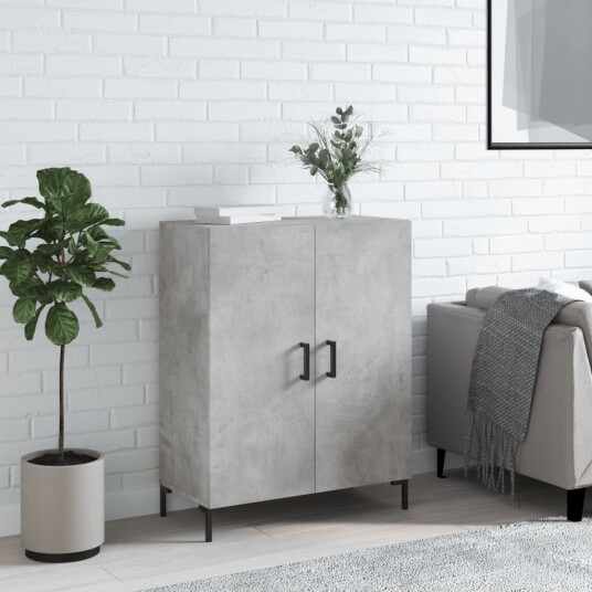 vidaXL Skjenk betonggrå 69,5x34x90 cm konstruert tre
