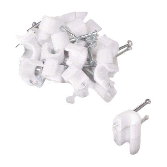 Clips Rund Hvit 7 10mm 25 stk