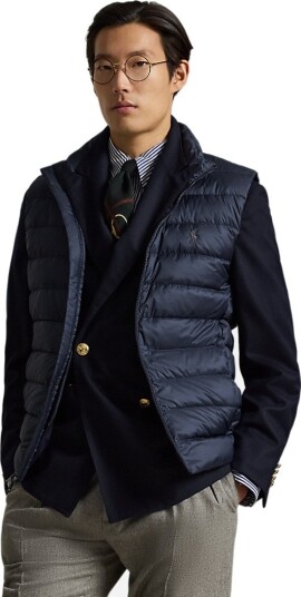 Ralph Lauren Woven puffer vest XS blå herre