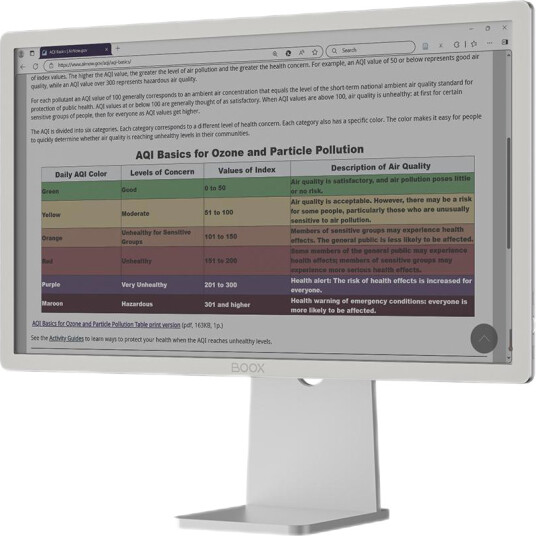 25" Onyx Boox Mira Pro Color E Ink Monitor 25.3"