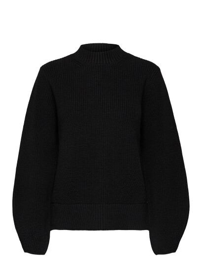 Selected Slfleslie Ls Knit O-Neck B - Black - XS