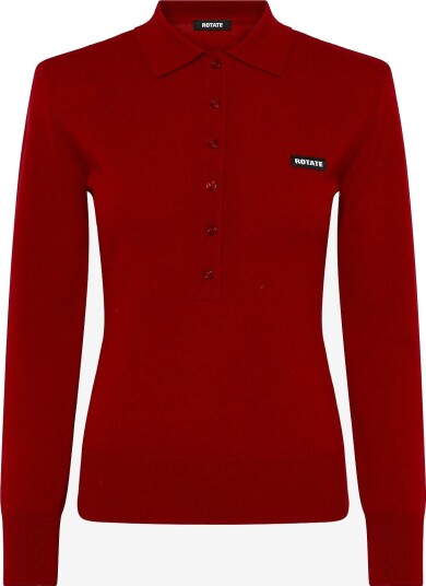 ROTATE Wool Longleeve Polo - SCOOTER RED - XS
