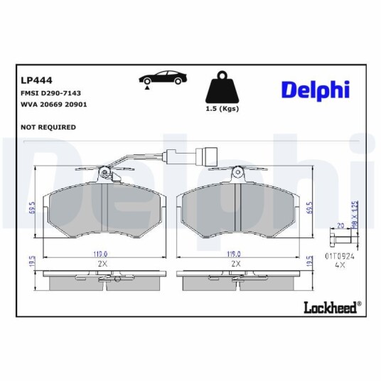 Bremseklosser sett DELPHI LP444