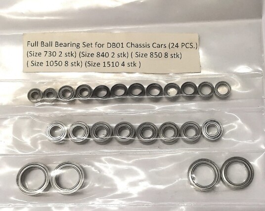 Tamiya Full Ball Bearing Set for DB-01 24 stk Tamiya Full Ball Bearing Set for DB-01 24 stk
