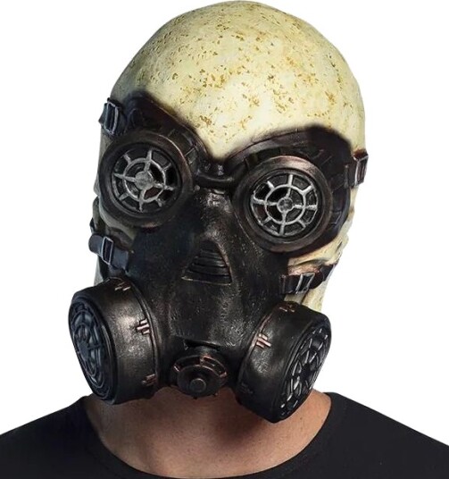 Hodeskalle med Gassmaske i Latex