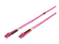 DIGITUS - Patchkabel - LC multimodus (hann) til LC multimodus (hann) - 1 m. - fiberoptikk - dupleks - 50 / 125 my - OM4 - halogenfri - erika-fiolett