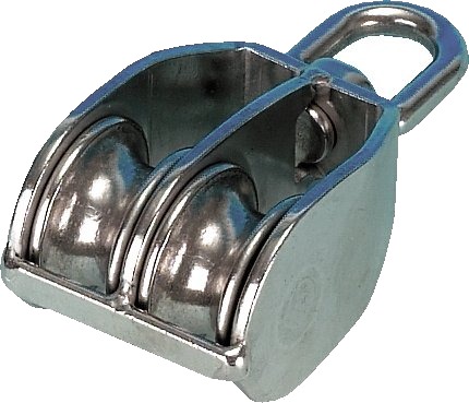 Blokk dobbel rustfritt   14 mm   50 mm   ca 2500 kg