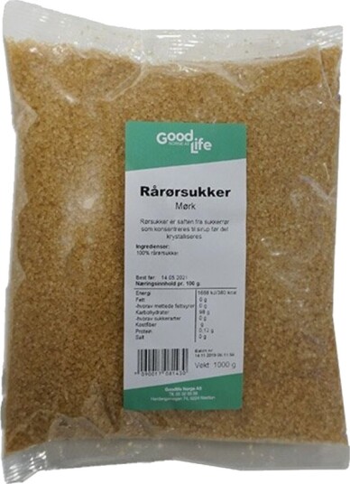 Goodlife rårørsukker 1kg demerara Goodlife rårørsukker 1kg demerara
