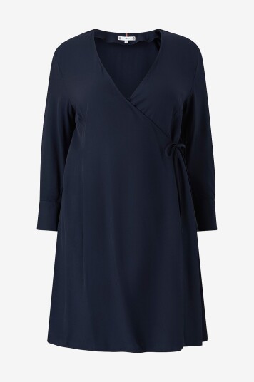Tommy Hilfiger Curve Omslagskjole Crv Seal Aop F&f Knee Dress Blå