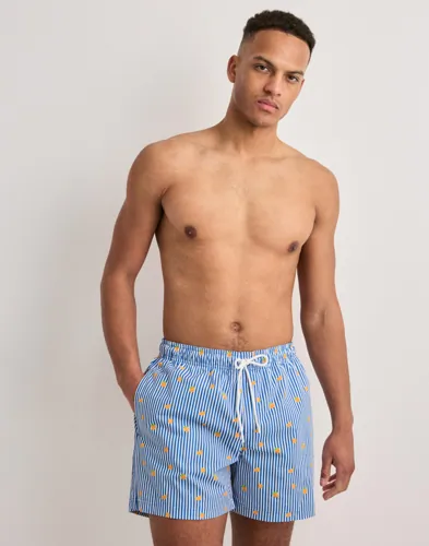 Jack & Jones Jpstmaui Breeze Mini Stripe Swim Sr Badeshorts Blå