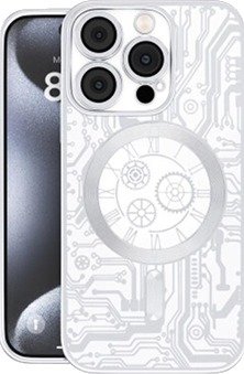 iPhone 16 Pro Prio Elegant Mag-deksel m. Beskytter til kameralinsen - Sølv