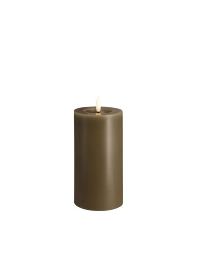 Moods & More LED pillar candle   Melted Dark sand   74x150 mm