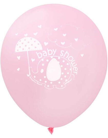 Crosswear 8 stk 30 cm Ballonger Babyshower Pink Elephant