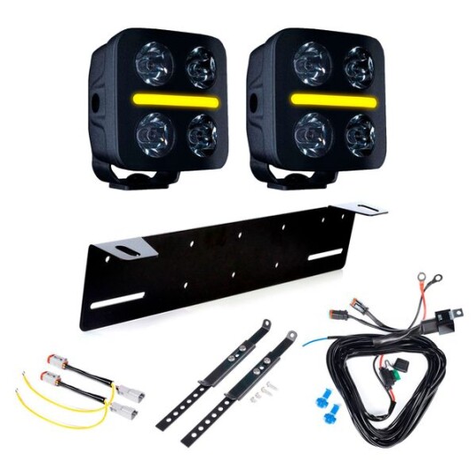 Ekstralys Strands Nuuk D Line QB 3   Rund / 9 cm / 40W / Off road 2 stk   Komplett pakke