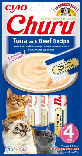 Ciao Churu Kattesnacks Tunfisk & Biff 4 stk