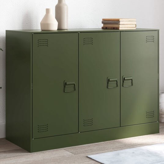 Skjenk olivengrønn 99x39x73 cm stål Skjenk olivengrønn 99x39x73 cm stål