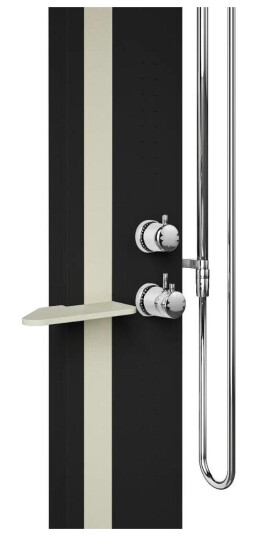 Novellini Line 2 Dusjpanel Med kroppsdyser, Sort Matt/Dus Grå Novellini Line 2 Dusjpanel Med kroppsdyser, Sort Matt/Dus Grå