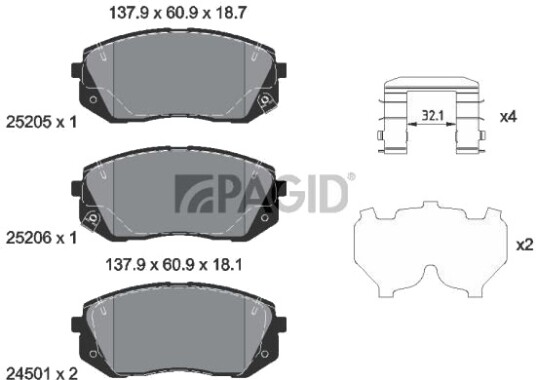 PAGID T2705N Bremseklosser