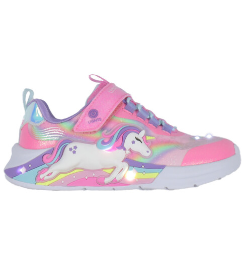 Skechers Sko m. Lys Unicorn Chaser Rosa/Multi 27 Blinkende sko Flerfarget