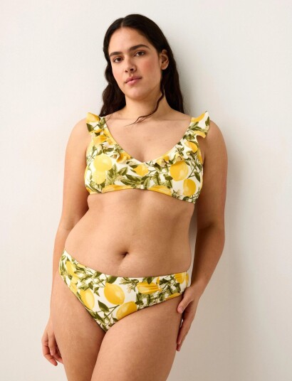 Lindex Padded Triangle Bikini Bra Yellow L Lindex Padded Triangle Bikini Bra Yellow L